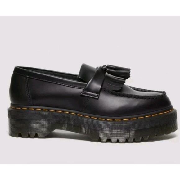 NWT Dr. Martens Tassel Loafers Black Leather Platform M7/W8 Goth Y2K - Picture 11 of 13